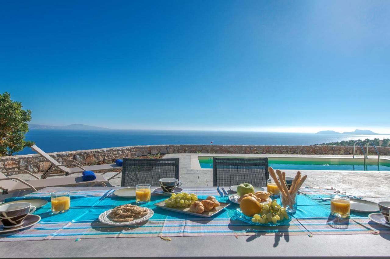 Tranquil Sea View Villa With Private Pool, Just 2Km From The Beach! Ajía Galíni Kültér fotó