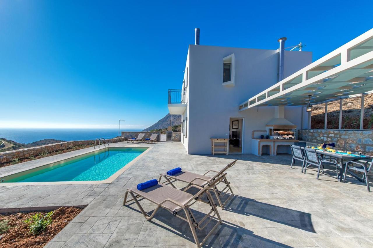 Tranquil Sea View Villa With Private Pool, Just 2Km From The Beach! Ajía Galíni Kültér fotó